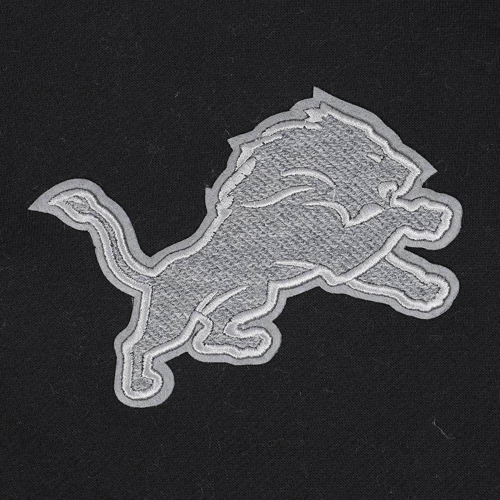 imagePro Standard Mens NFL Detroit Lions Reverse French Terry Pull Over Hoodie Black XL