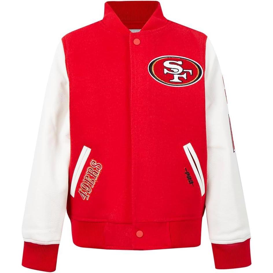 imagePro Standard Big Boys NFL Classic Chenille Varsity JacketRedWhite