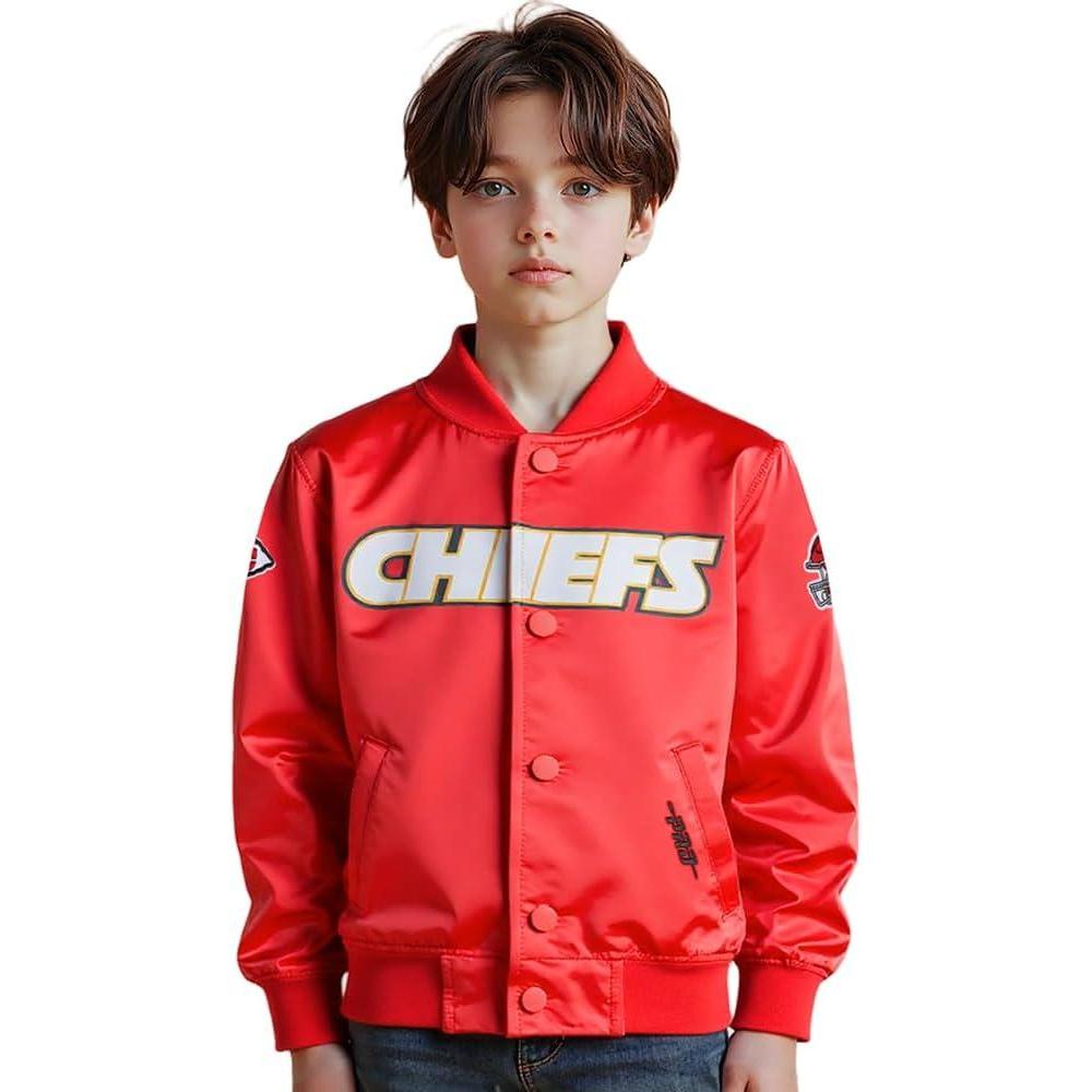 imagePro Standard Little Boys NFL Classic Chenille Satin JacketRed