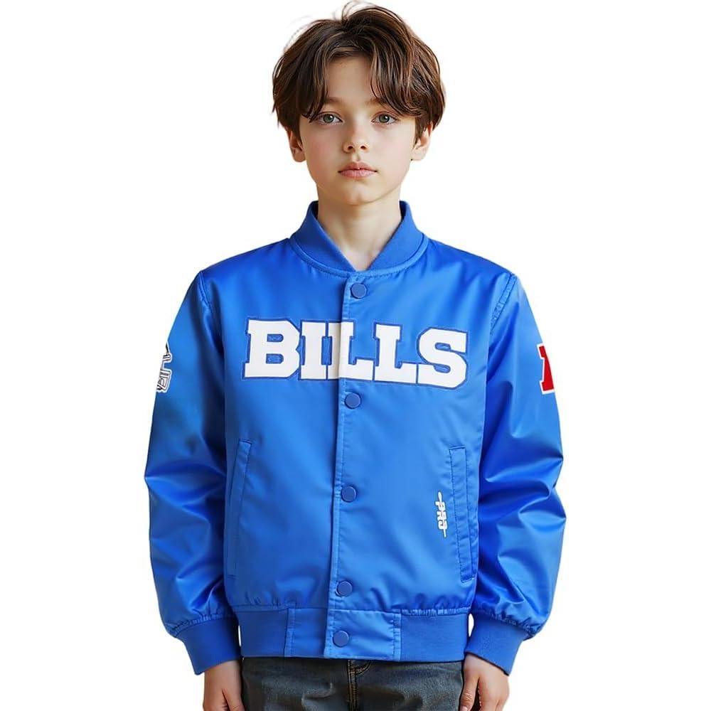 imagePro Standard Little Boys NFL Classic Chenille Satin JacketRoyal Blue