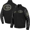 NFL DETROIT LIONS BLACK & GOLD MEN’S WOOL VARSITY JACKET (JET BLACK)(Jet Black)