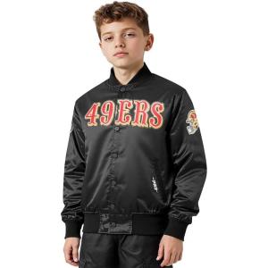 Pro Standard Little Boys NFL Classic Chenille Satin Jacket(Black)