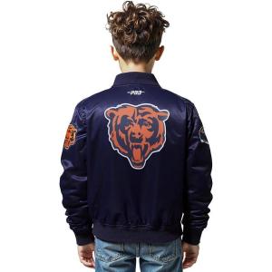 Pro Standard Little Boys NFL Classic Chenille Satin Jacket(Midnight Navy)
