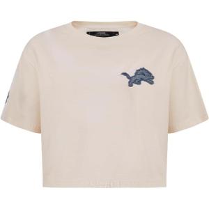 Pro Standard Womens NFL Detroit Lions Varsity Blues Short Sleeve Boxy Tee Linen S