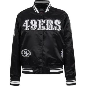 Pro Standard Womens NFL San Francisco 49ers Pearls Satin Jacket Black XS