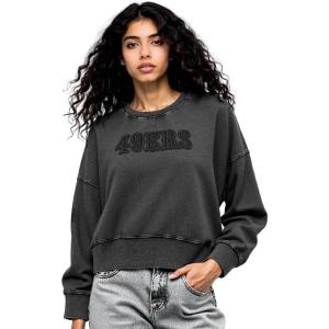 Pro Standard Womens NFL Washed Classic Crewneck Sweatshirt(Washed Black)