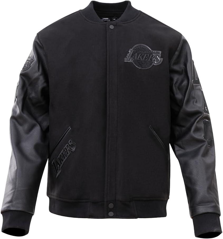 imagePro Standard Mens NBA Classic Triple Black Varsity JacketBlack