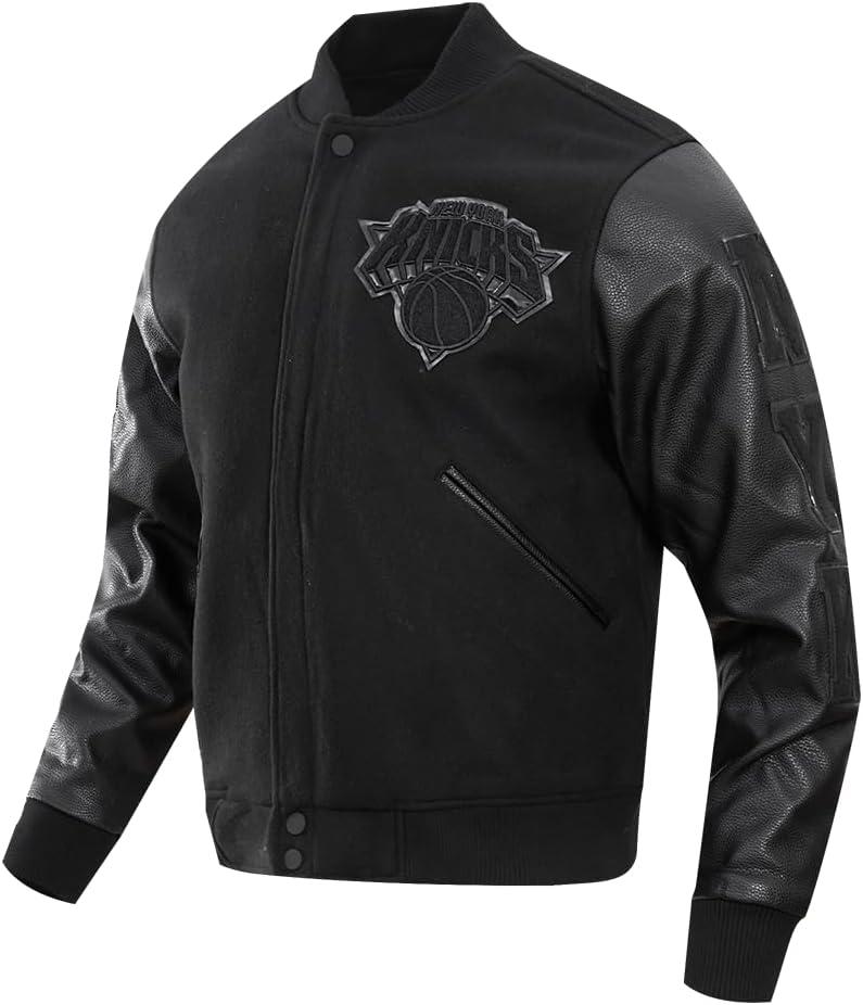 imagePro Standard Mens NBA Classic Triple Black Varsity JacketBlack
