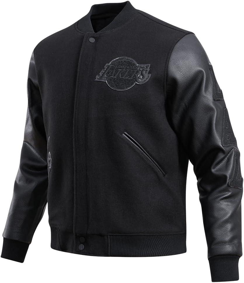 imagePro Standard Mens NBA Classic Triple Black Varsity JacketBlack