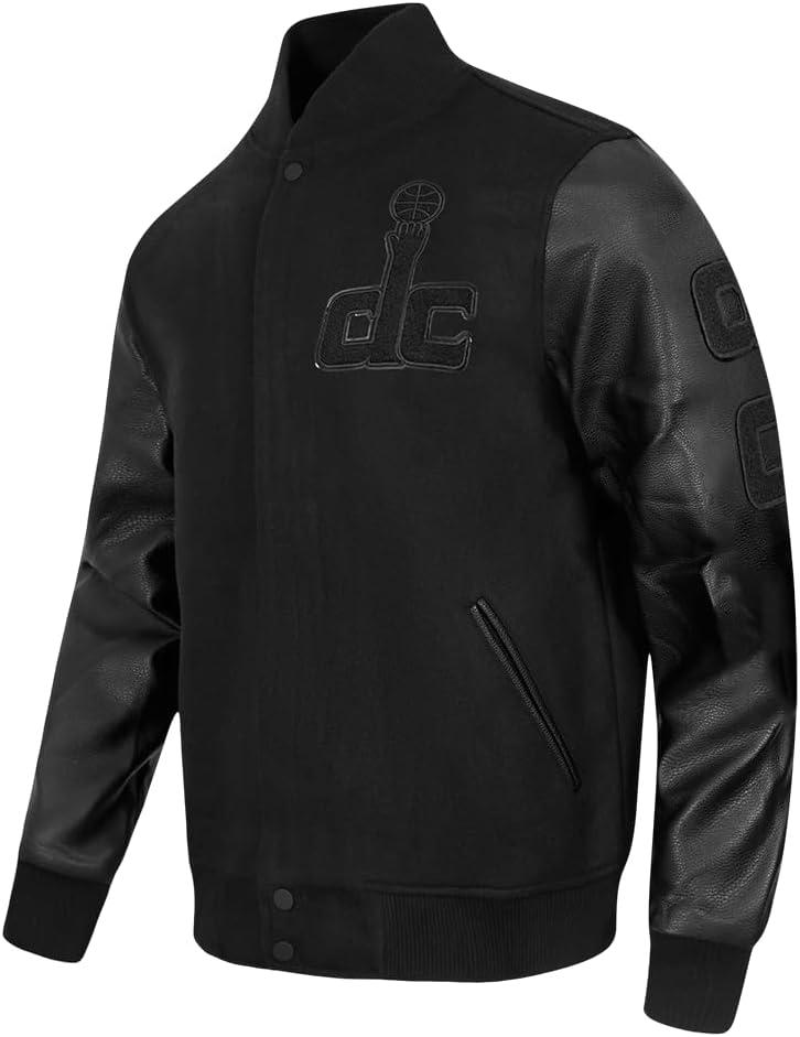 imagePro Standard Mens NBA Classic Triple Black Varsity JacketBlack
