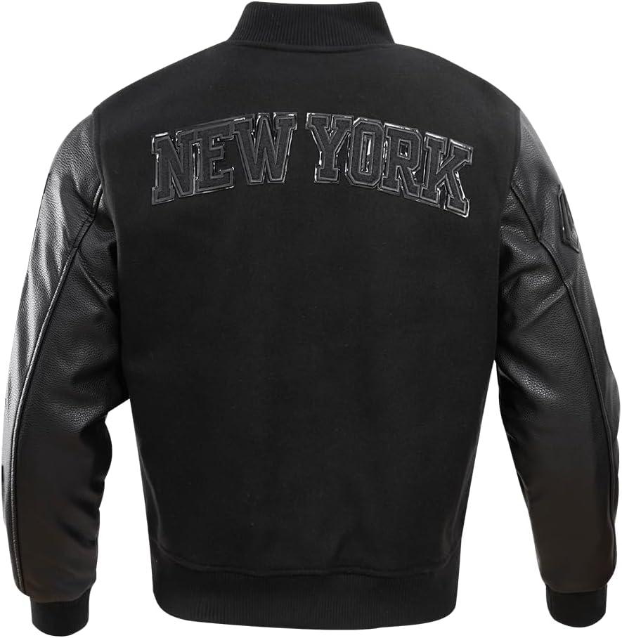imagePro Standard Mens NBA Classic Triple Black Varsity JacketBlack