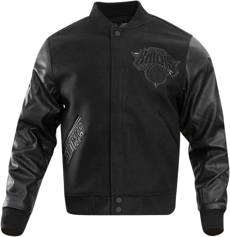 imagePro Standard Mens NBA Classic Triple Black Varsity JacketBlack