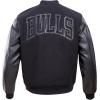 Pro Standard Mens NBA Classic Triple Black Varsity Jacket(Black)