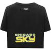Womens WNBA Chicago Sky Classic Player Name and Number Cotton Short Sleeve Boxy Tee(Black)