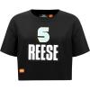 Womens WNBA Chicago Sky Classic Player Name and Number Cotton Short Sleeve Boxy Tee(Black)