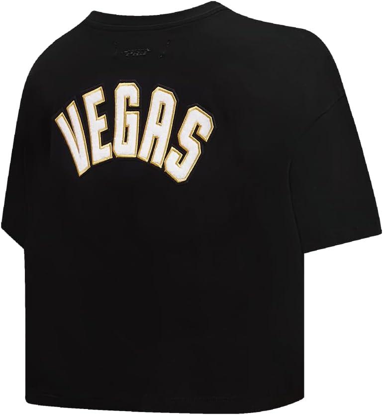 imagePro Standard NHL Womens Womens NHL Classic Chenille Cotton Short Sleeve Boxy TeeBlack