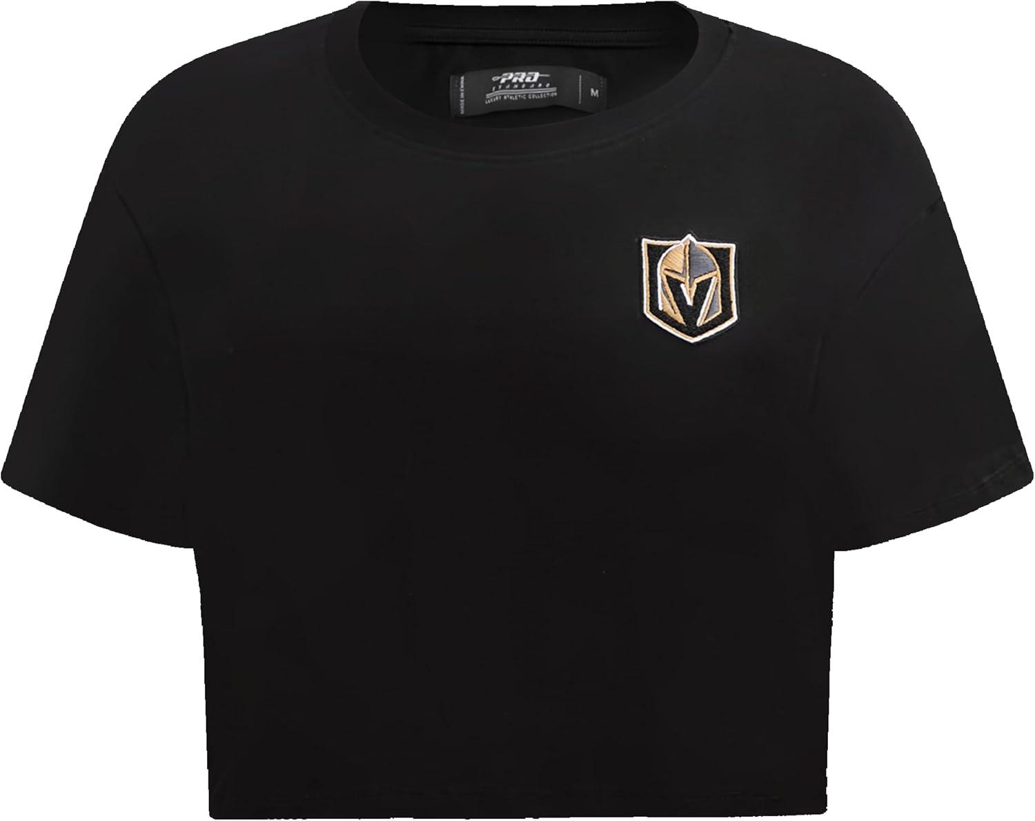 imagePro Standard NHL Womens Womens NHL Classic Chenille Cotton Short Sleeve Boxy TeeBlack