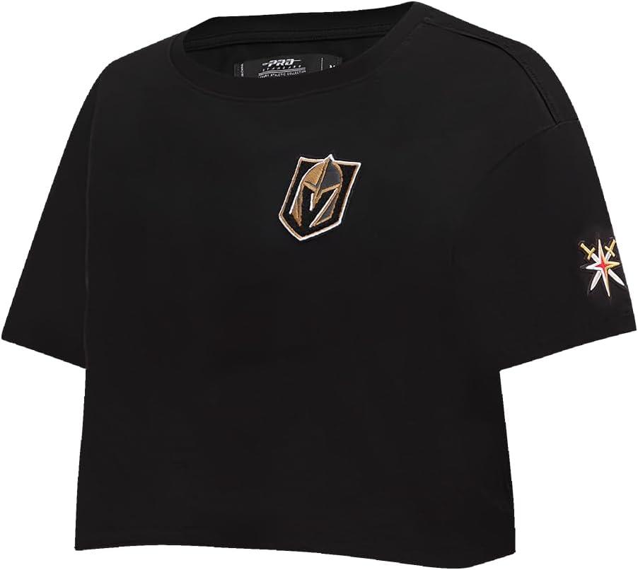imagePro Standard NHL Womens Womens NHL Classic Chenille Cotton Short Sleeve Boxy TeeBlack