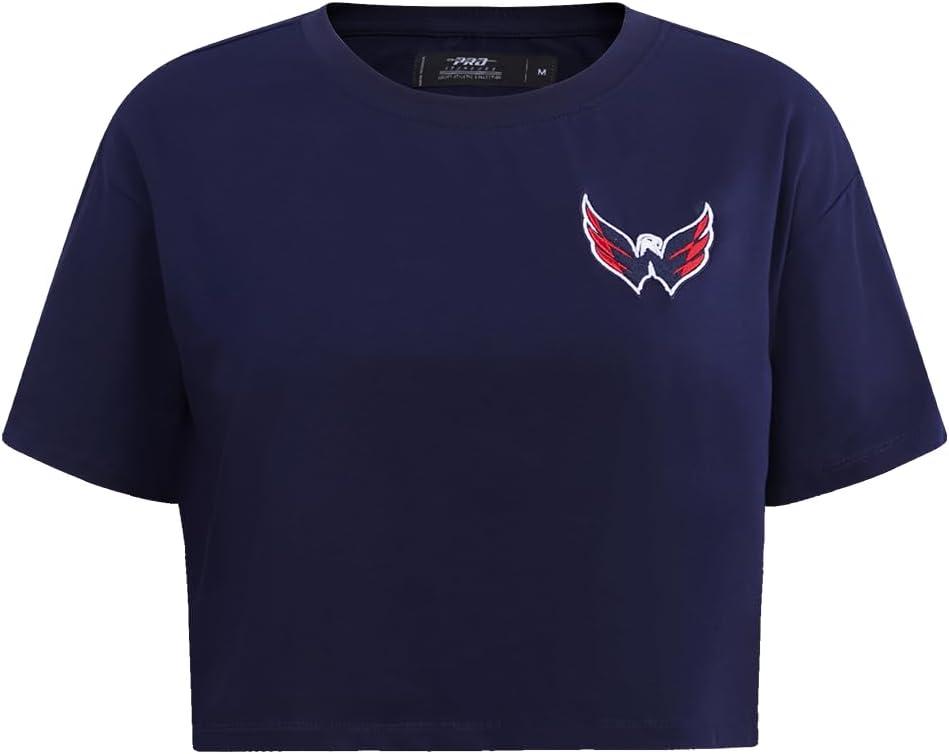 imagePro Standard NHL Womens Womens NHL Classic Chenille Cotton Short Sleeve Boxy TeeMidnight Navy