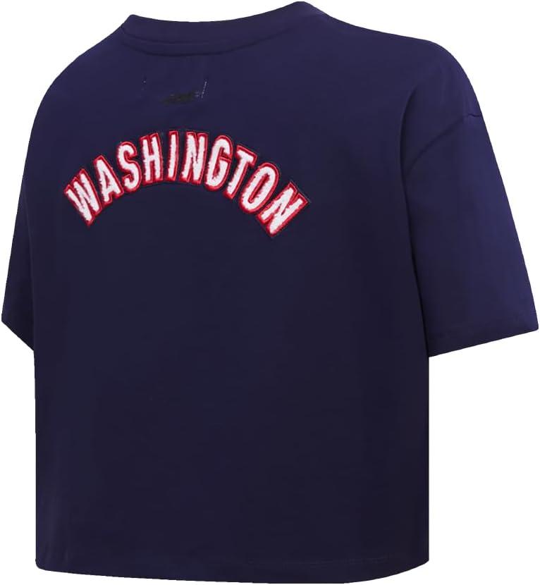 imagePro Standard NHL Womens Womens NHL Classic Chenille Cotton Short Sleeve Boxy TeeMidnight Navy