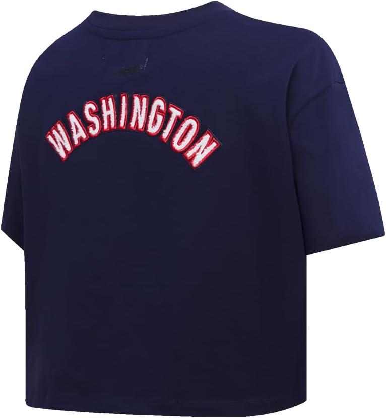 imagePro Standard NHL Womens Womens NHL Classic Chenille Cotton Short Sleeve Boxy TeeMidnight Navy