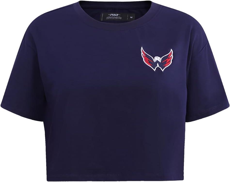 imagePro Standard NHL Womens Womens NHL Classic Chenille Cotton Short Sleeve Boxy TeeMidnight Navy