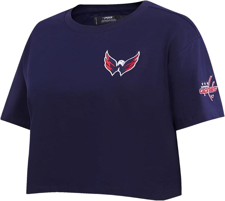 imagePro Standard NHL Womens Womens NHL Classic Chenille Cotton Short Sleeve Boxy TeeMidnight Navy