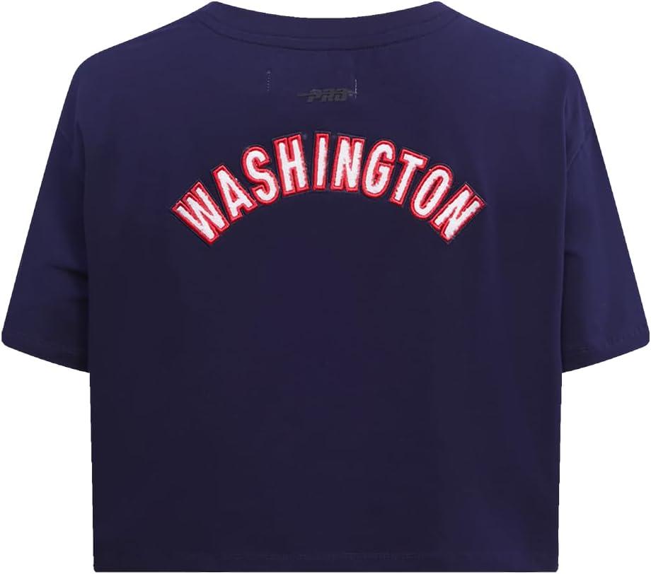 imagePro Standard NHL Womens Womens NHL Classic Chenille Cotton Short Sleeve Boxy TeeMidnight Navy