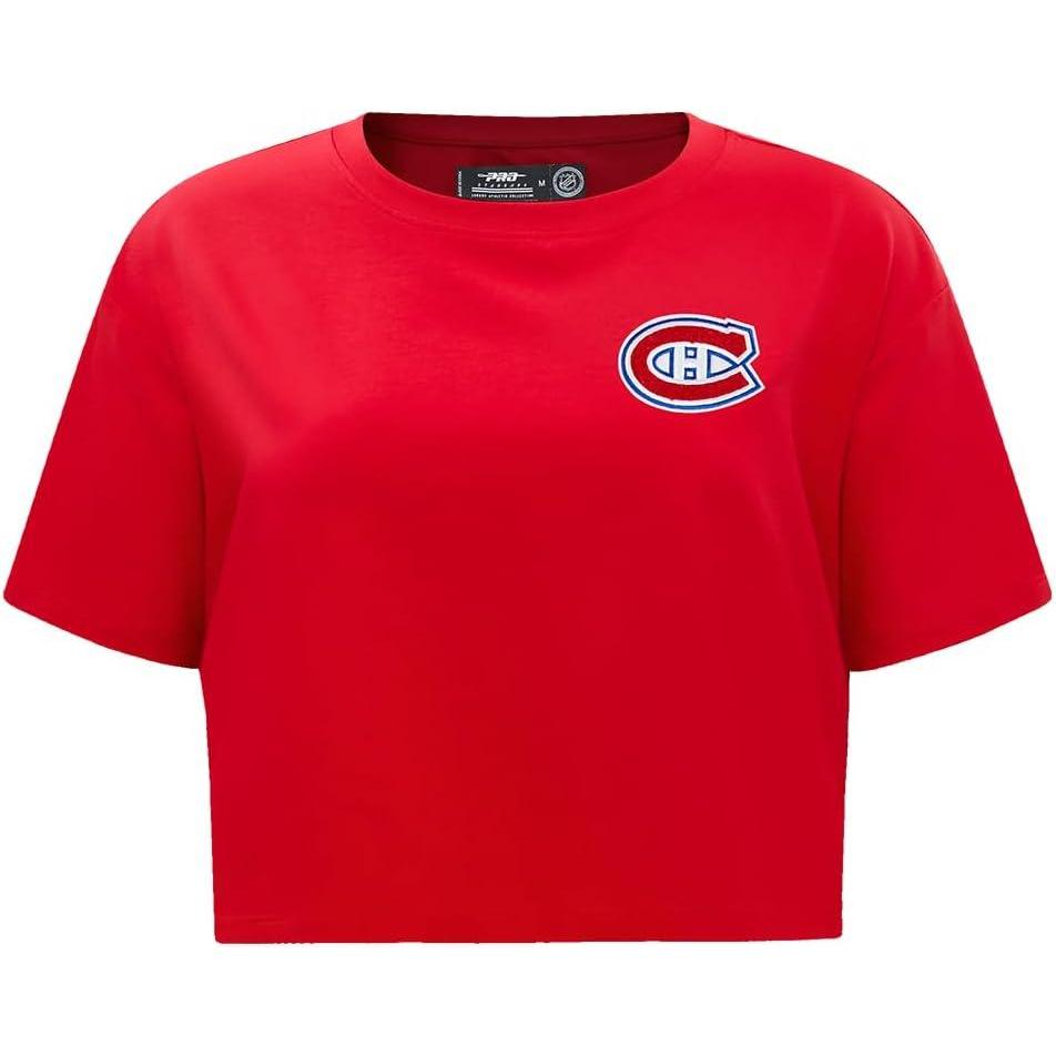 imagePro Standard NHL Womens Womens NHL Classic Chenille Cotton Short Sleeve Boxy TeeRed