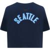 Pro Standard NHL Womens Womens NHL Classic Chenille Cotton Short Sleeve Boxy Tee(Midnight Navy)