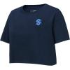 Pro Standard NHL Womens Womens NHL Classic Chenille Cotton Short Sleeve Boxy Tee(Midnight Navy)