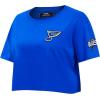 Pro Standard NHL Womens Womens NHL Classic Chenille Cotton Short Sleeve Boxy Tee(Royal Blue)