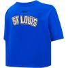 Pro Standard NHL Womens Womens NHL Classic Chenille Cotton Short Sleeve Boxy Tee(Royal Blue)