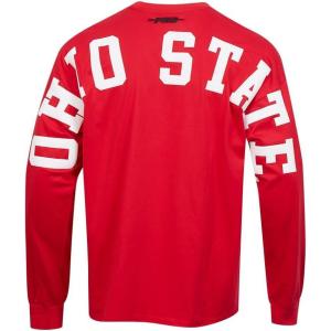 PRO STANDARD Mens College Wingspan Cotton Long Sleeve Tee(Red)