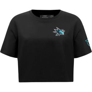Pro Standard NHL Womens Womens NHL Classic Chenille Cotton Short Sleeve Boxy Tee(Black)