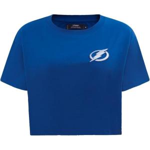 Pro Standard NHL Womens Womens NHL Classic Chenille Cotton Short Sleeve Boxy Tee(Dodger Blue)