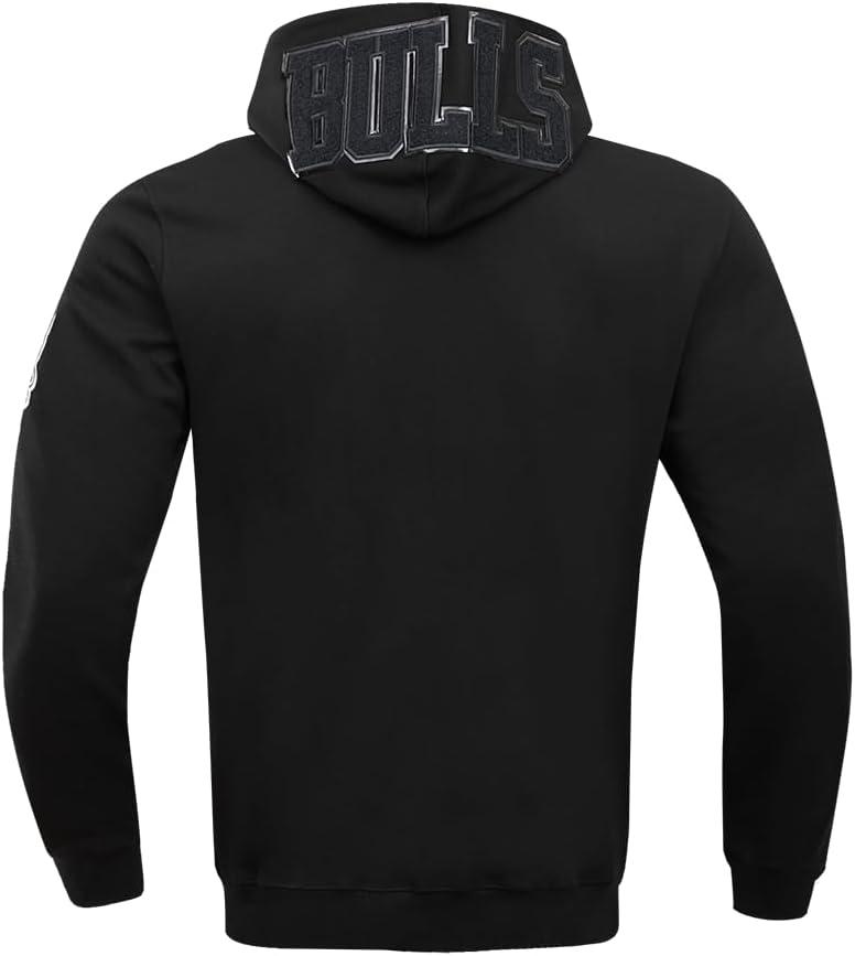 imagePro Standard Mens NBA Chicago Bulls Classic Triple Black Full Zip Hoodie Black M