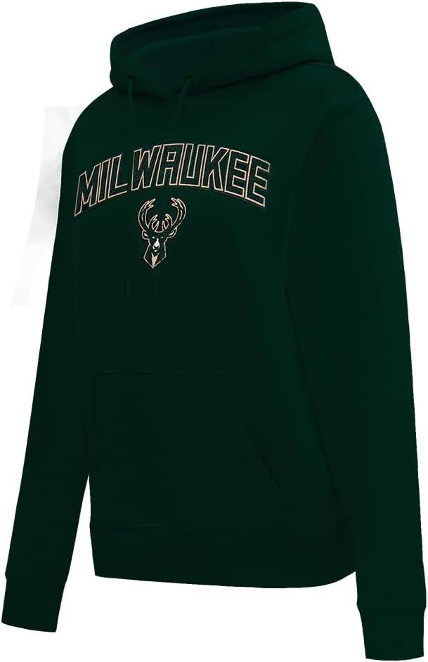 imagePro Standard NBA womens Womens Nba Classic Chenille Brushed Back French Terry Pull Over HoodieForest Green