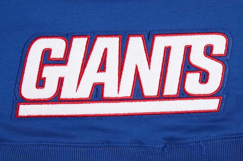 imagePro Standard Womens NFL Classic Chenille Brushed Back French Terry Cropped Pullover HoodieDodger Blue