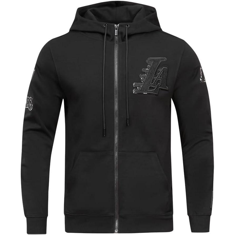 imagePro Standard NBA mens Mens Nba Classic Triple Black Cotton Double Knit Full Zip HoodieBlack