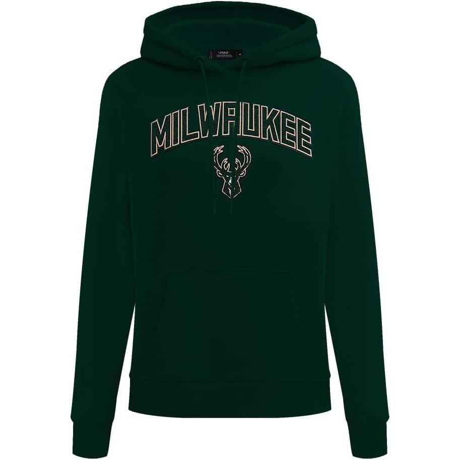 imagePro Standard NBA womens Womens Nba Classic Chenille Brushed Back French Terry Pull Over HoodieForest Green