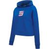 Pro Standard Womens NFL Classic Chenille Brushed Back French Terry Cropped Pullover Hoodie(Dodger Blue)
