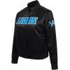 Pro Standard Womens NFL Detroit Lions Classic Chenille Satin Jacket Black L
