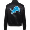 Pro Standard Womens NFL Detroit Lions Classic Chenille Satin Jacket Black L