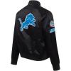 Pro Standard Womens NFL Detroit Lions Classic Chenille Satin Jacket Black L