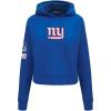 Pro Standard Womens NFL Classic Chenille Brushed Back French Terry Cropped Pullover Hoodie(Dodger Blue)