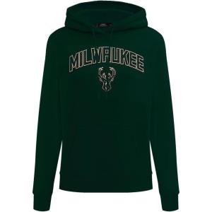 Pro Standard NBA womens Womens Nba Classic Chenille Brushed Back French Terry Pull Over Hoodie(Forest Green)