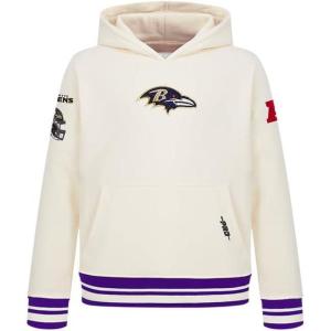 Pro Standard Big Boys NFL Retro Classics Pull Over Hoodie(Eggshell/ Purple)
