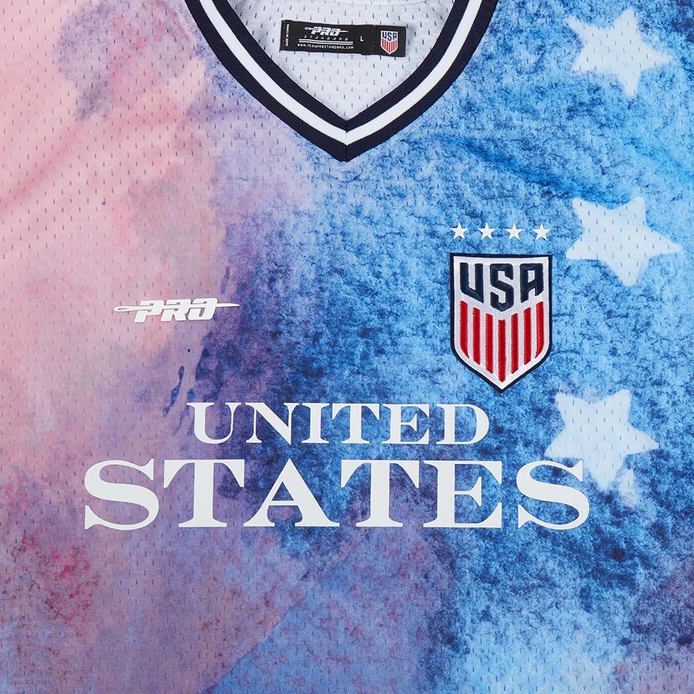 imagePro Standard Mens USSF US Soccer Sublimated Mesh Short Sleeve Mesh Top RedWhiteBlue L