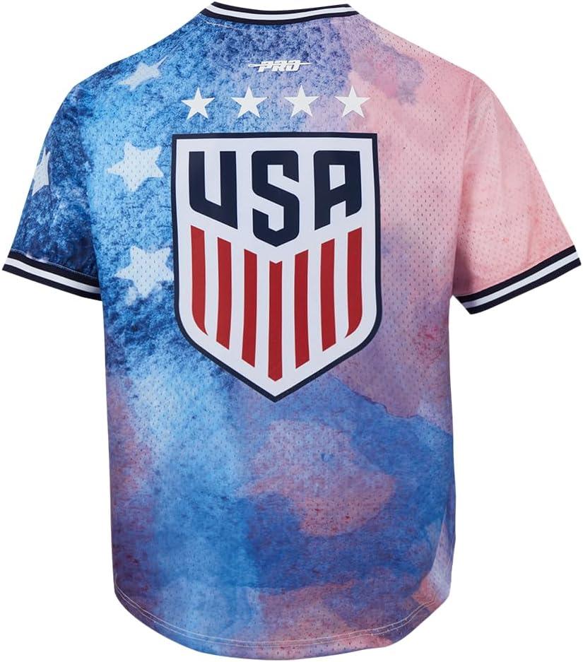 imagePro Standard Mens USSF US Soccer Sublimated Mesh Short Sleeve Mesh Top RedWhiteBlue L